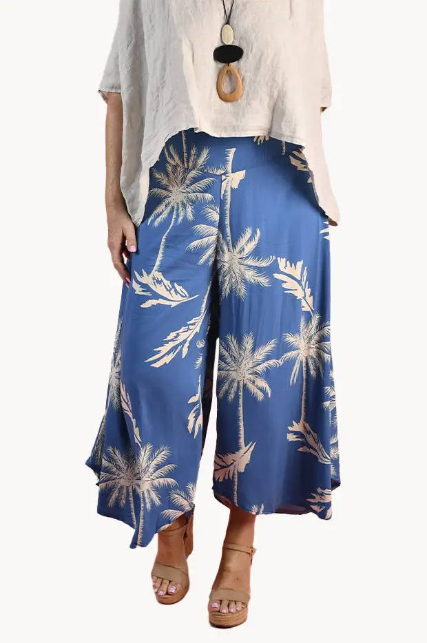 Flowing High Low Wide Leg Pants