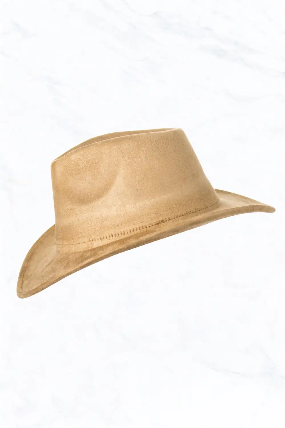 Suede Regular Cowboy Fedora Hat with Native Belt