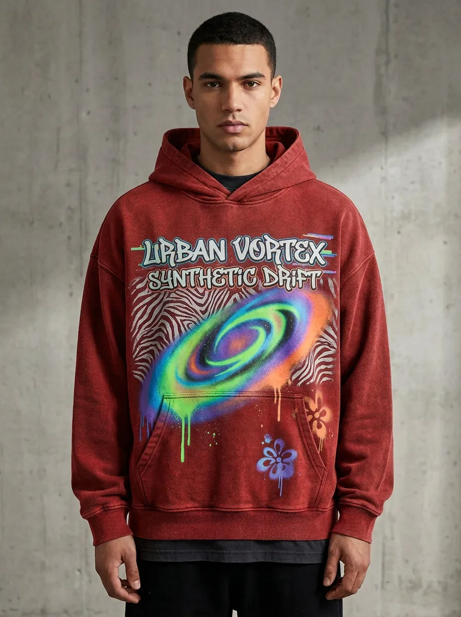 Men's Urban Streetwear Graphic Hoodie