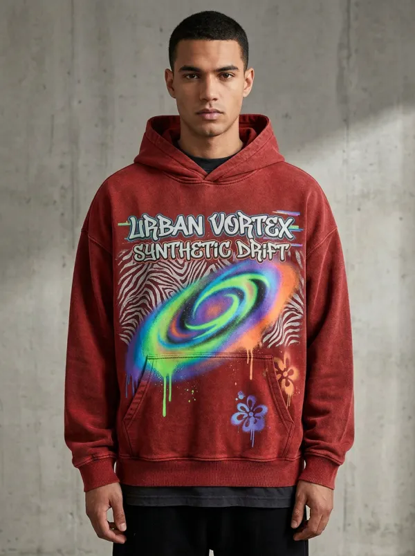 Men's Urban Streetwear Graphic Hoodie