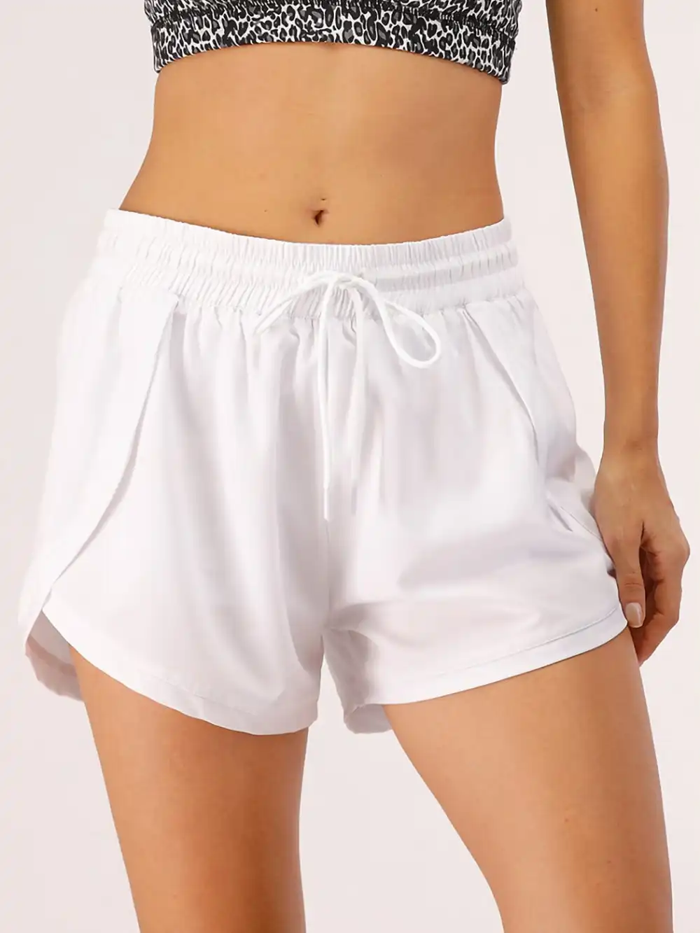 Drawstring Elastic-Waist Quick-Dry Lightweight Running Shorts