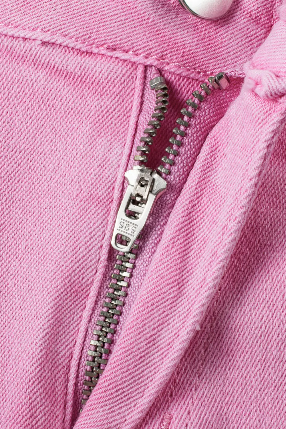 Pink Frayed Edge Mid Rise Denim