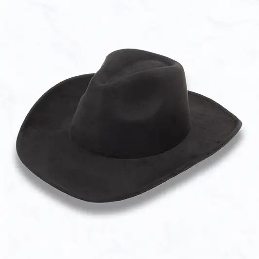 Big Brim Suede Cowboy Peach Heart Fedora Hat