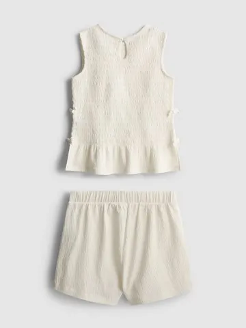 7-15yrs | Shirred Sleeveless Top and Shorts Set