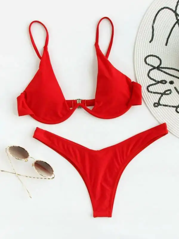 Clean Underwire Bikini Top Swim Set