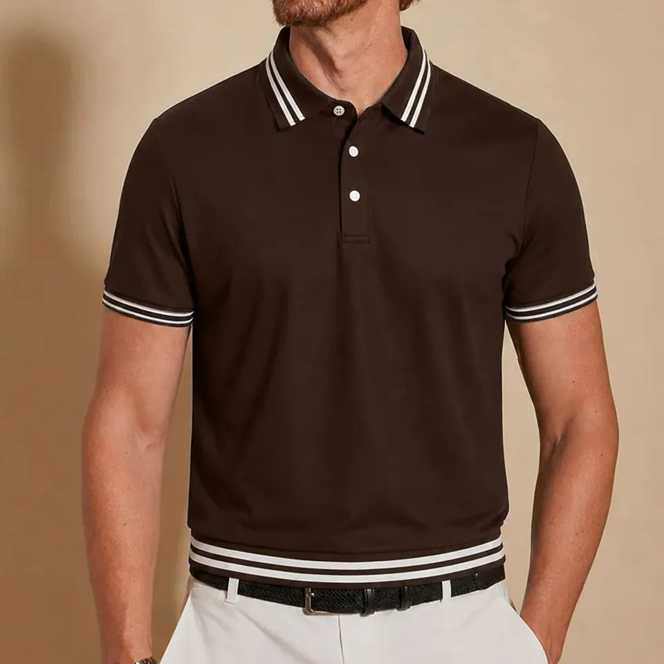 Clean Line Easygoing Short Sleeve Button Up Polo Shirt