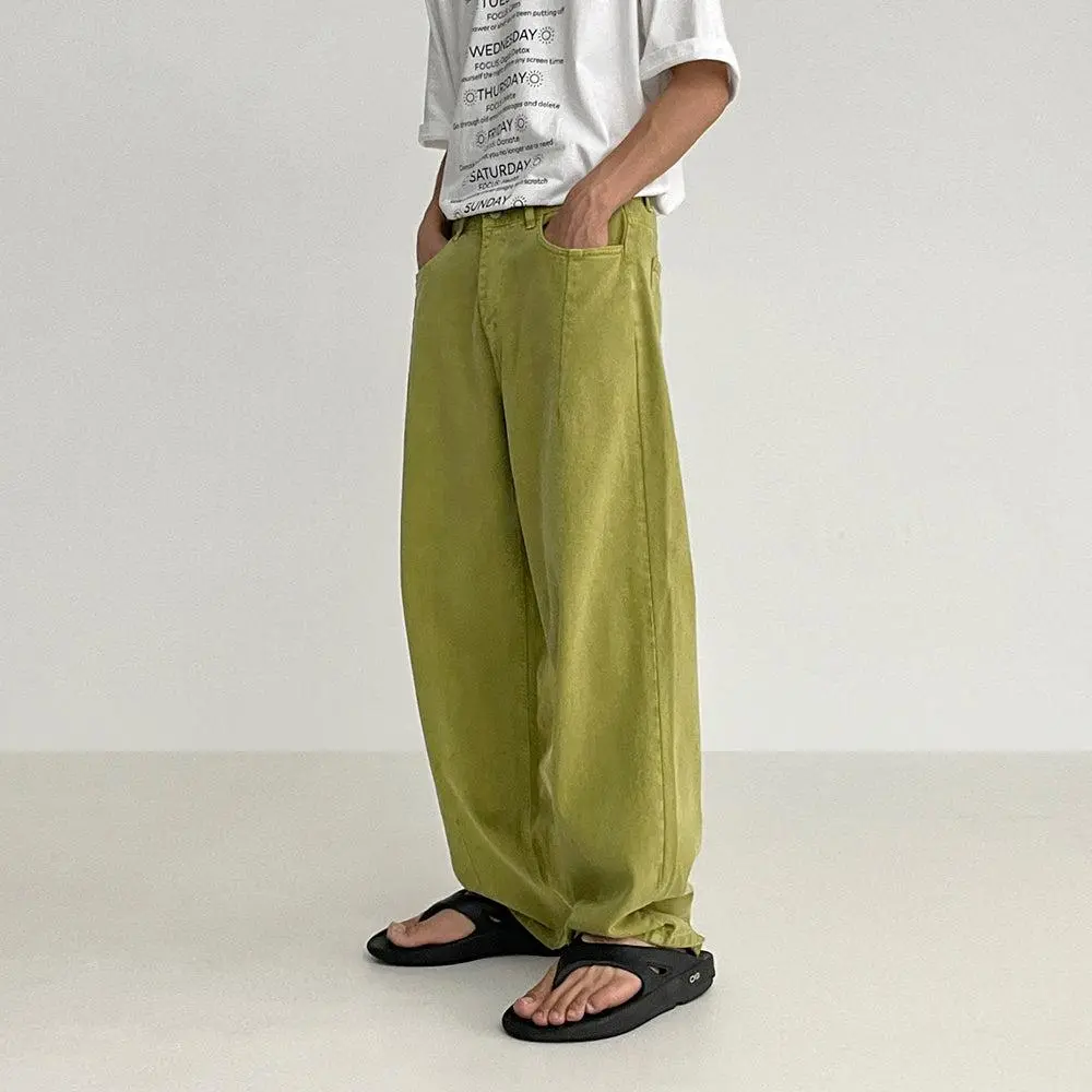 Clean Wide Leg Washed Jeans