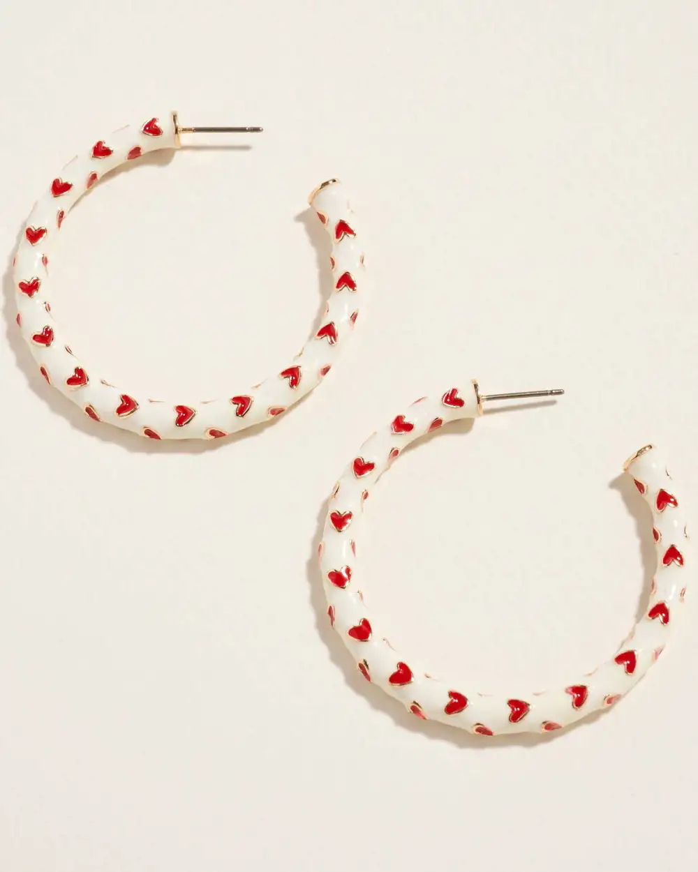 Heart Statement Enamel Hoop Earrings