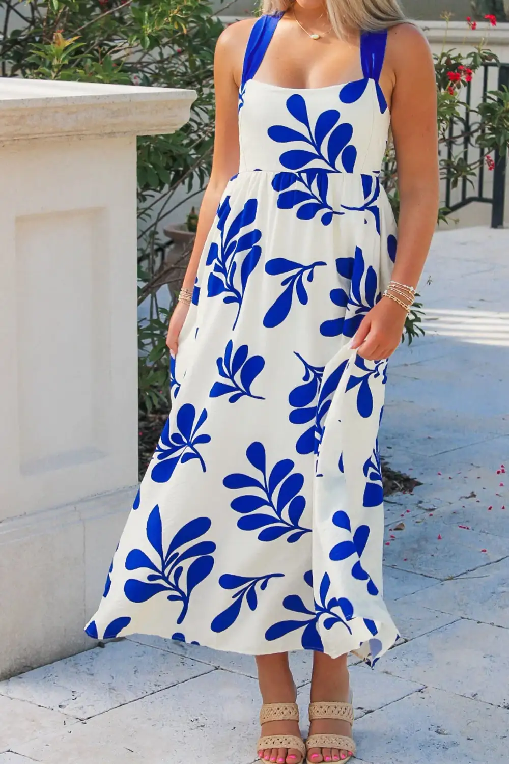 Floral Printed Sleeveless Dress Casual