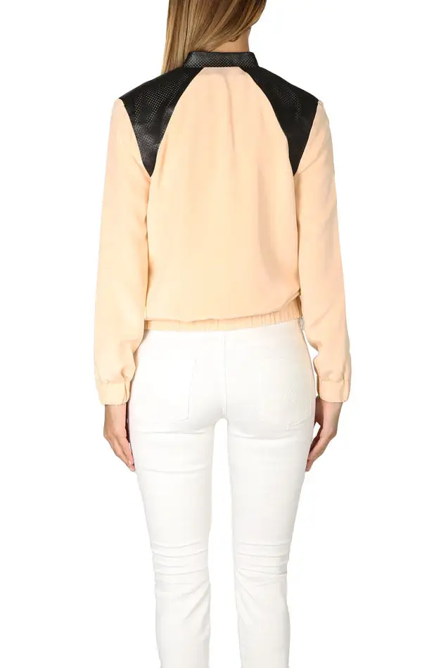 Raglan Leather Silk Jacket