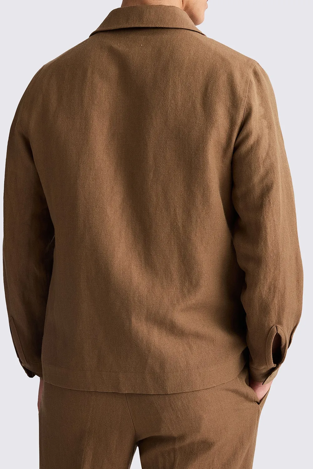 Wool And Linen Blended Men's Shirt Jacket  Khaki