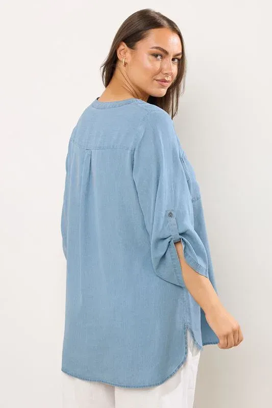 Light Blue Lyocell Overhead Utility Shirt