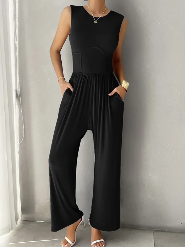 Clean Slim Fit Sleeveless Jumpsuit