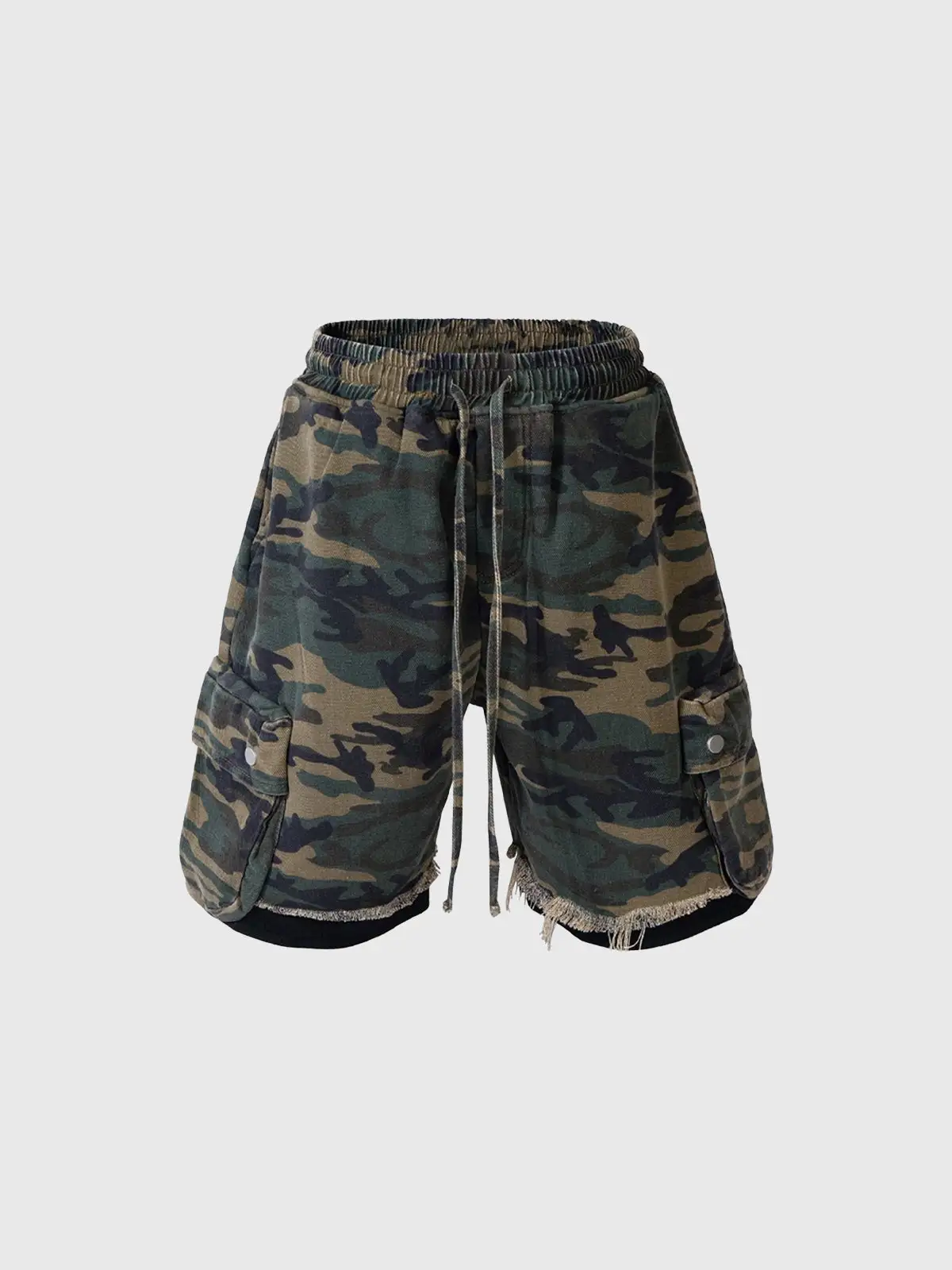 Camouflage Frayed Shorts