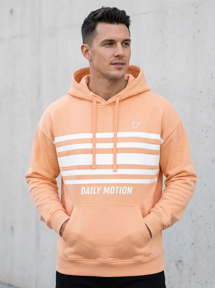 Men's Daily Motion Striped Graphic Print Hoodie