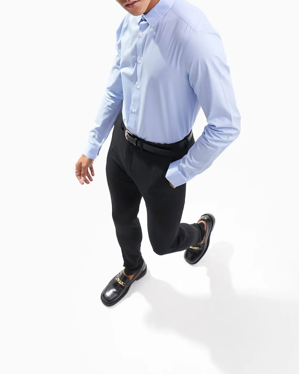 Stretch Slim Fit Work Shirt In Blue