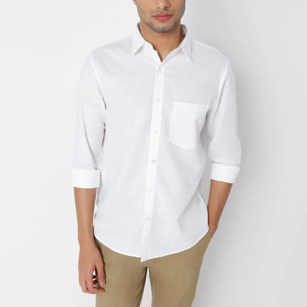 Modern Linen Casual Tailored Men's Formal Shirt