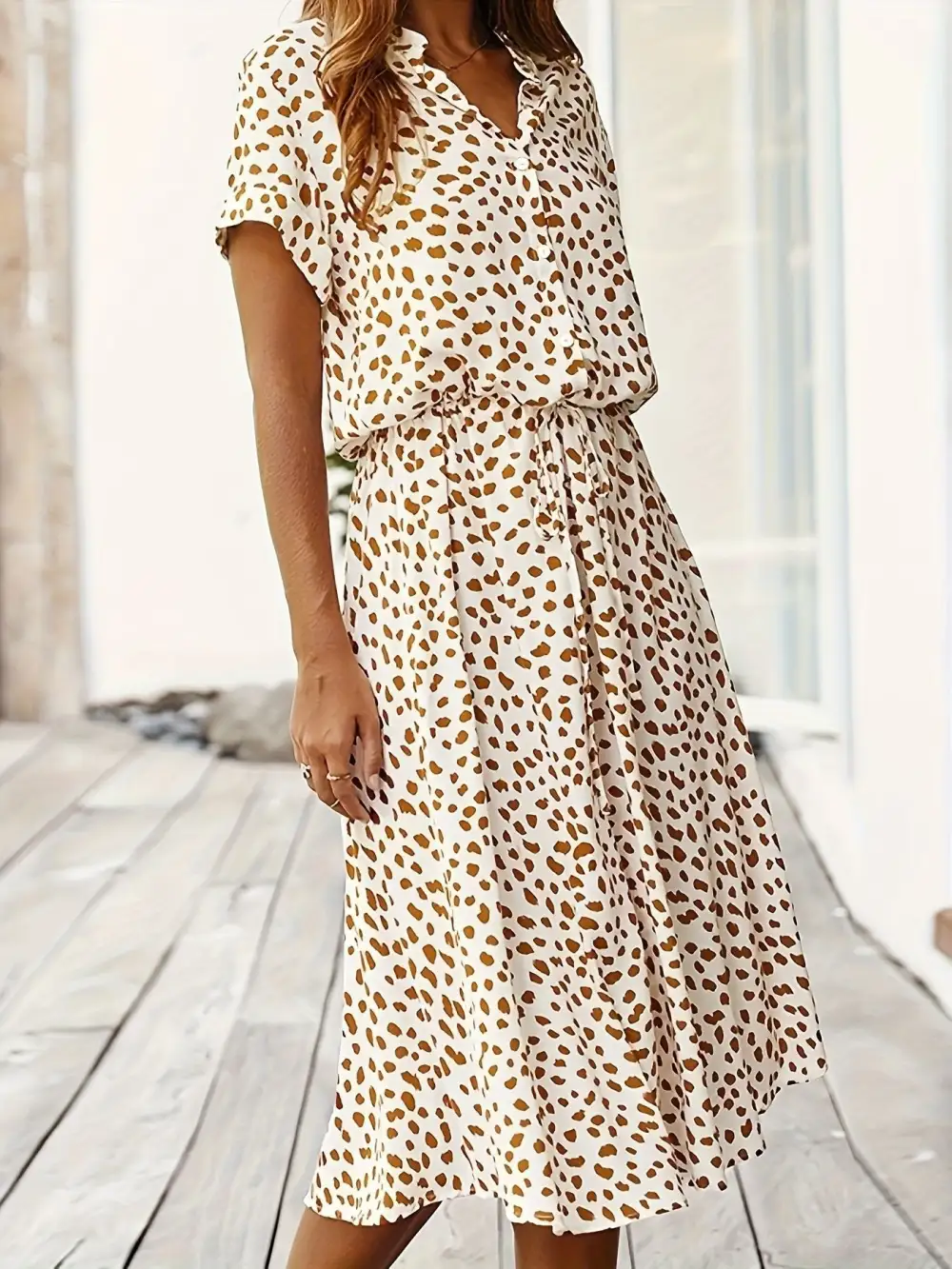 Everyday Printed Short Sleeve Midi Dress