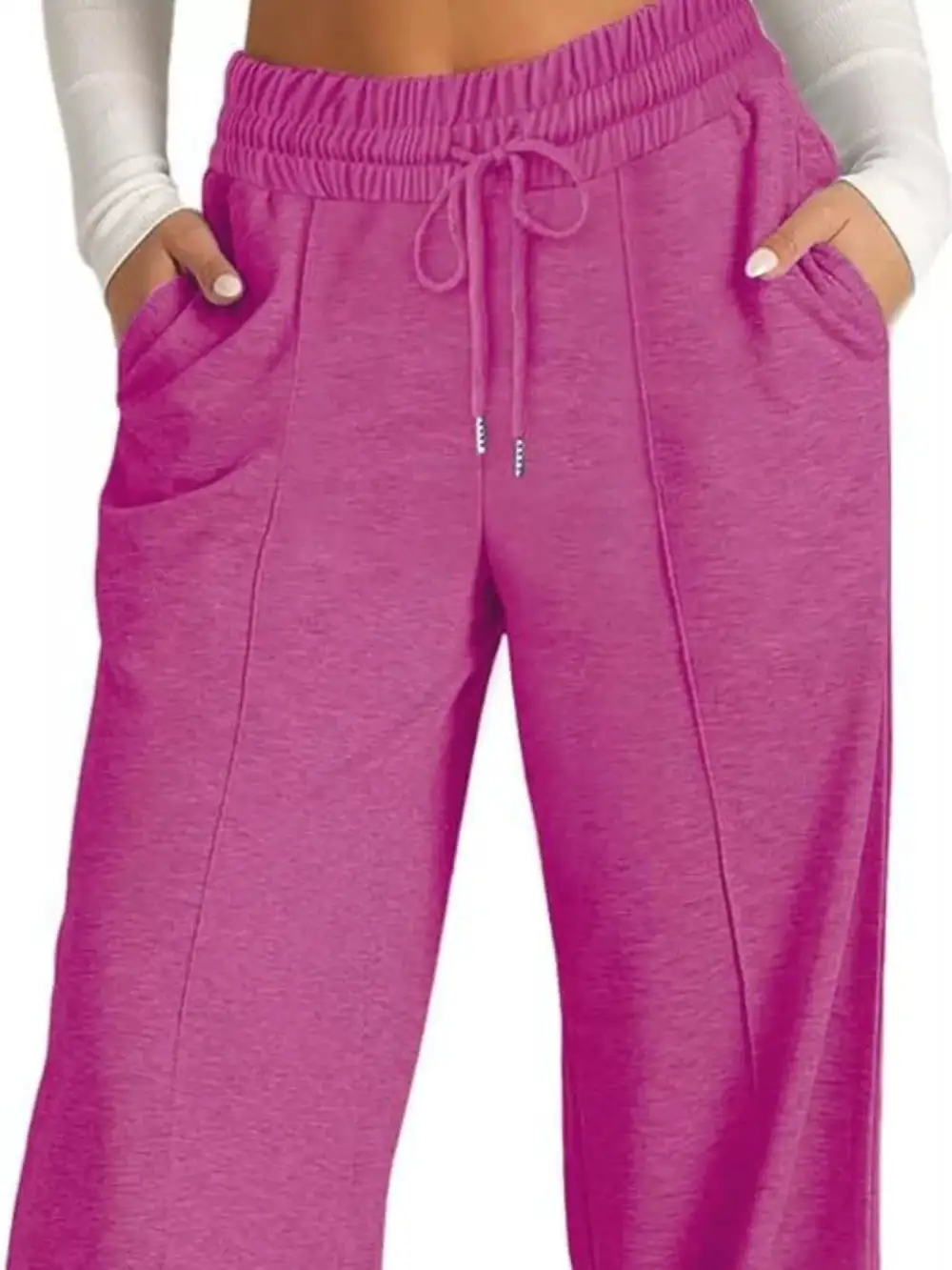 Wide Leg Drawstring Relaxed Fit Pocketed Pants