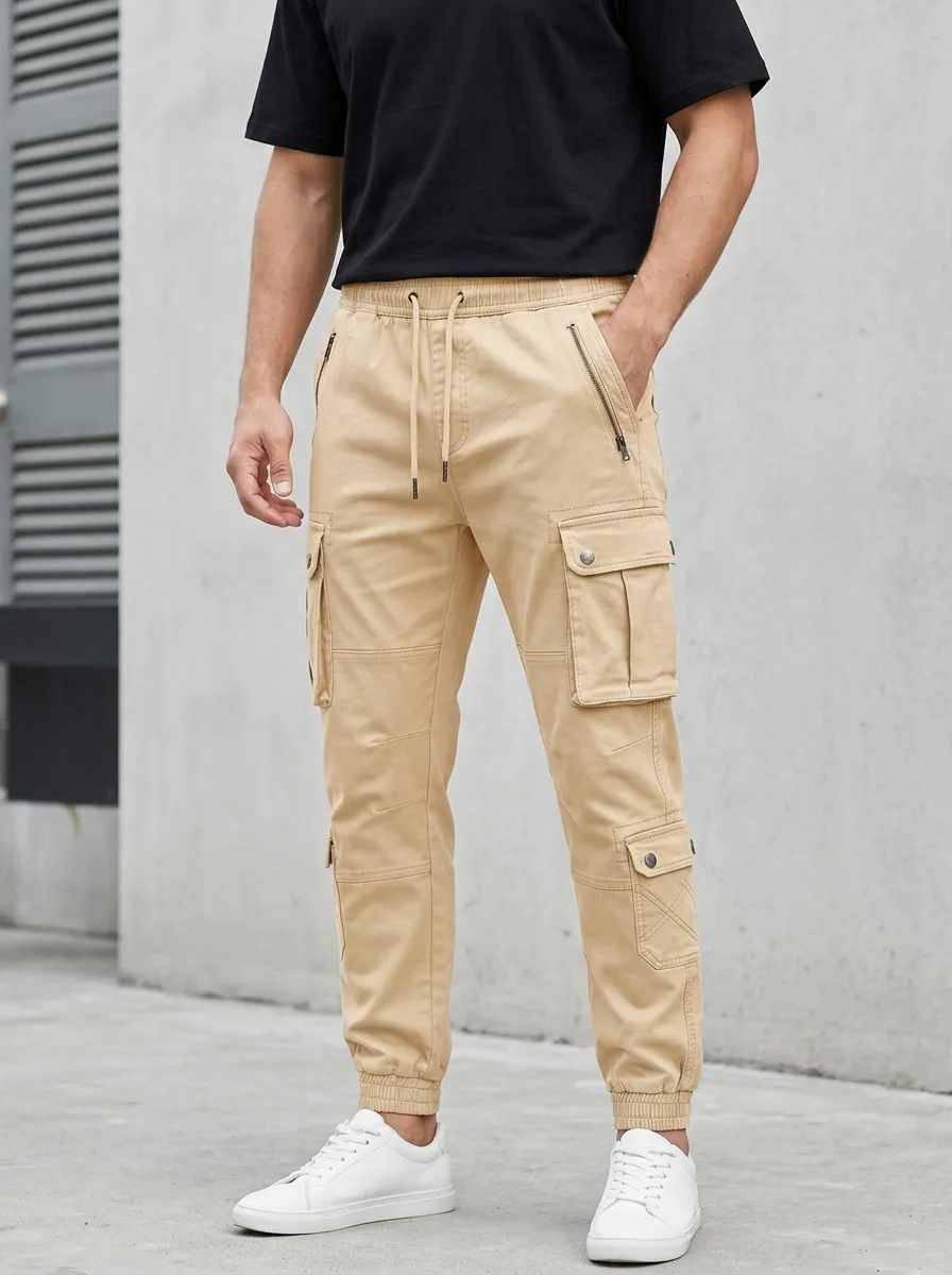Streetwear Graphic Print Design Men's Cargo Jogger Pants