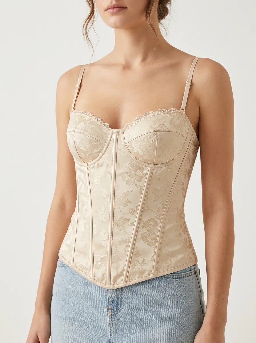 Classic Jacquard Women's Corset Top