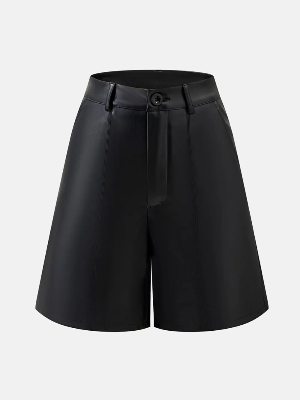 Pu Leather High Rise Shorts