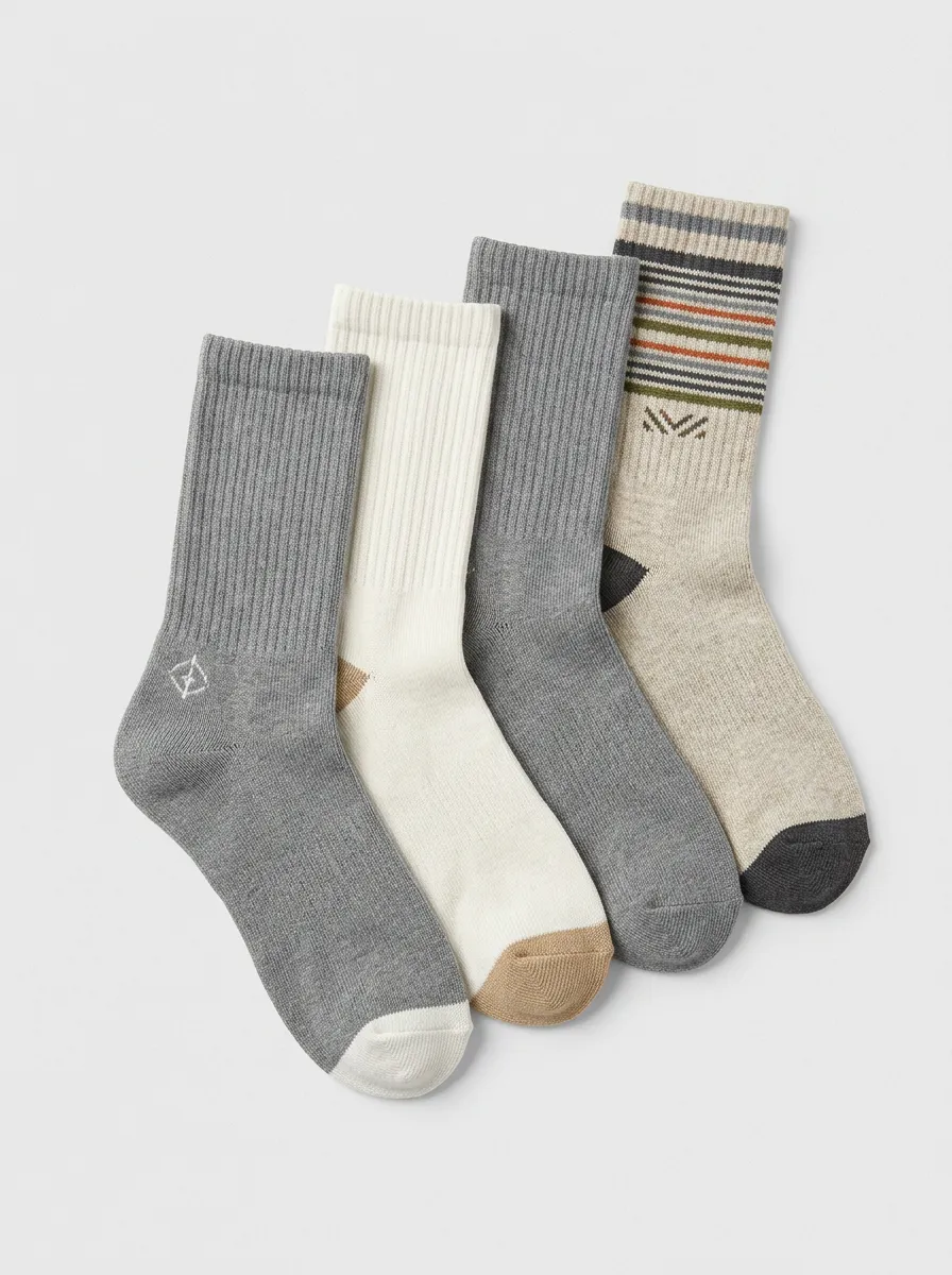 Unisex Outdoor-Print Four Pair Socks