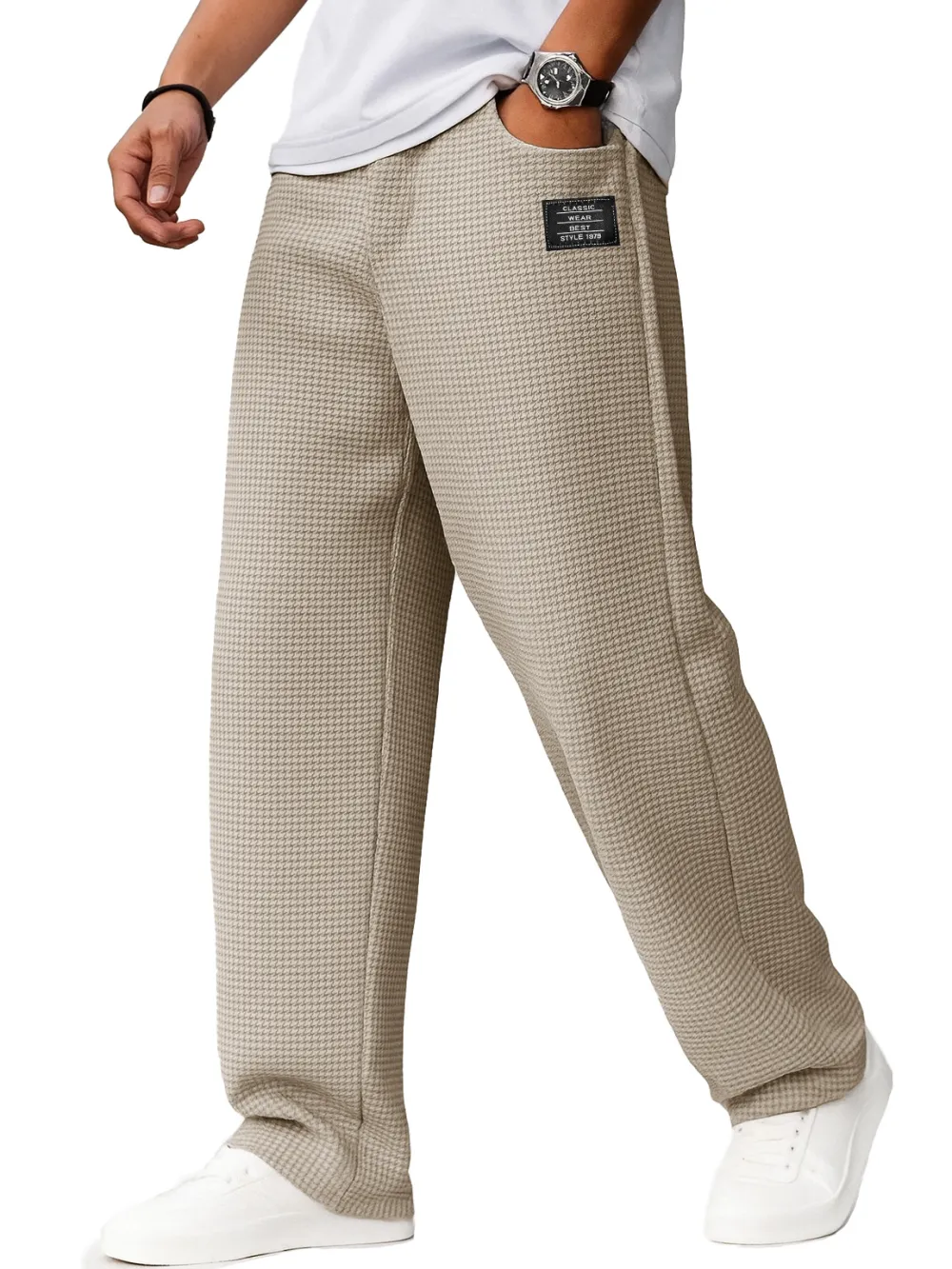 Textured Knit Drawstring Trousers