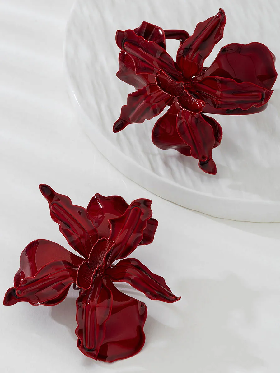 Floral Alloy Bracelet And Ring Set