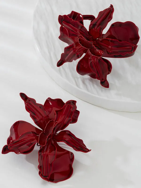 Floral Alloy Bracelet And Ring Set