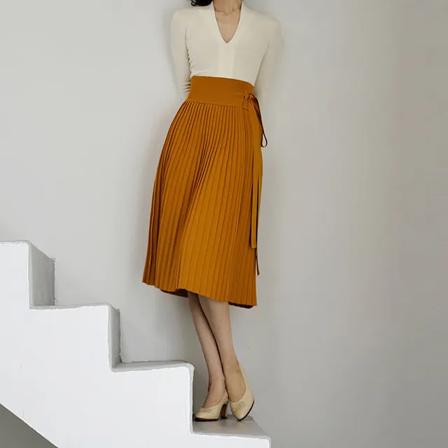 Subtle Travel Everyday Casual Pleated Skirt