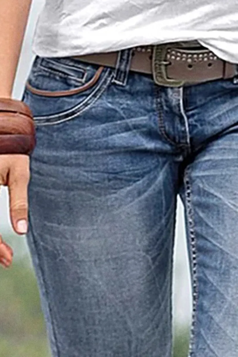 Cuffed Hem Low Rise Bermuda Denim Shorts Without Belt