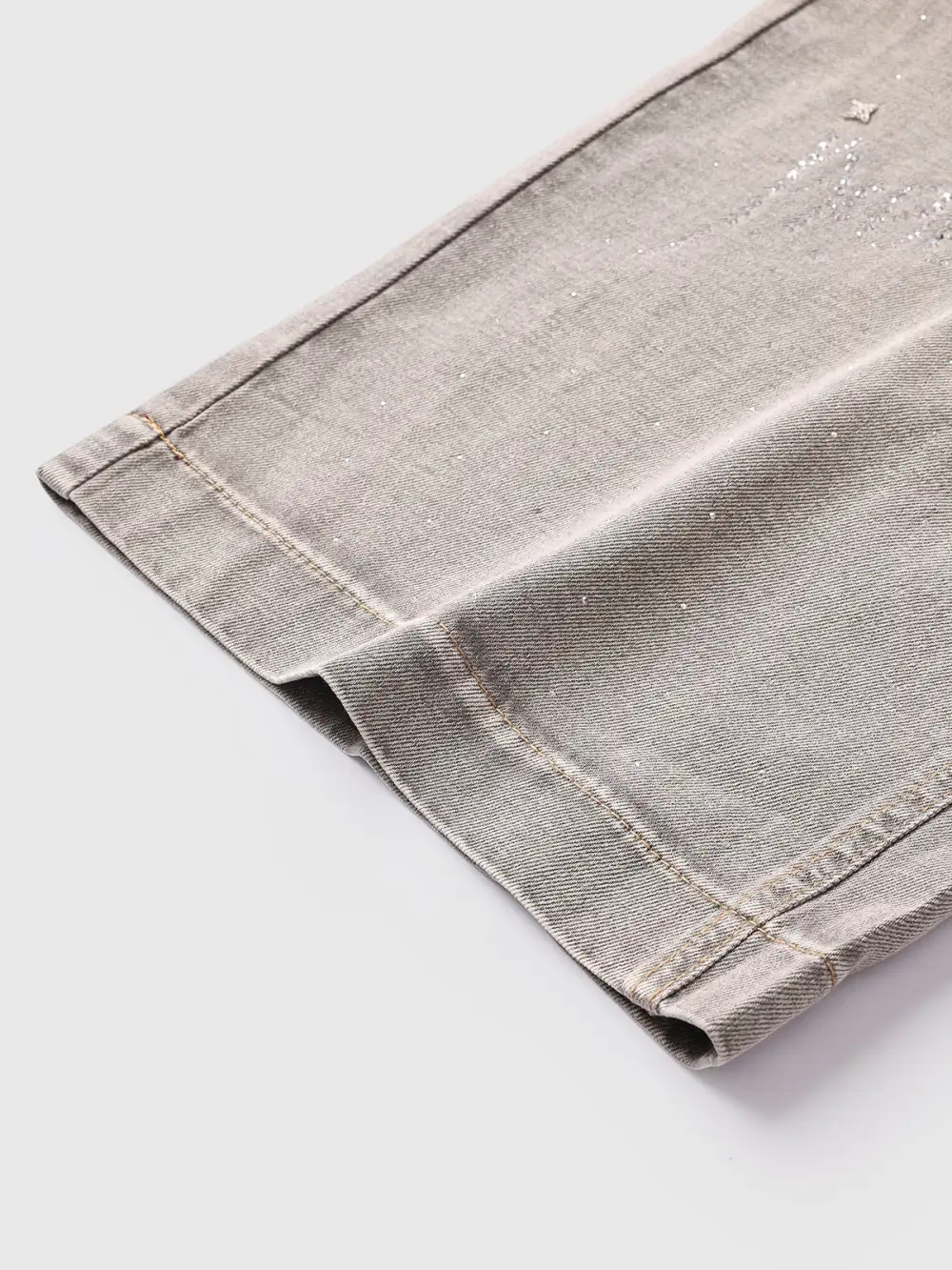 Wide-Leg Rhinestone-Detail Jeans