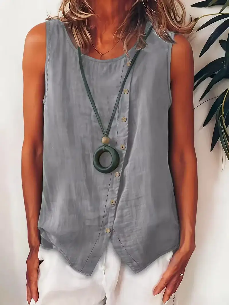 Button Detail Everyday Blouse