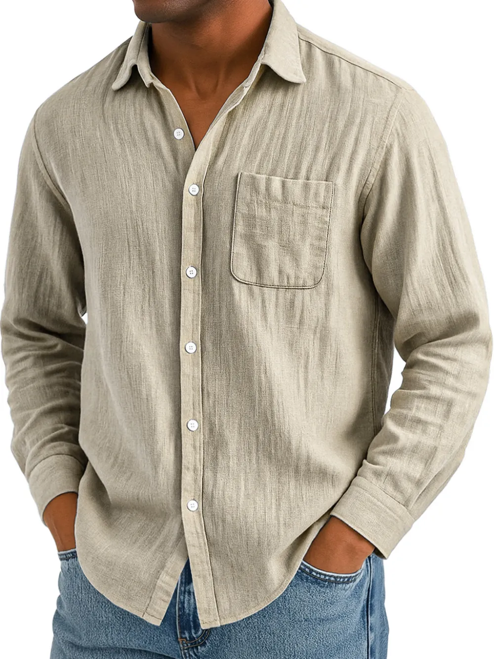 Everyday Cotton Linen Pocket Shirt