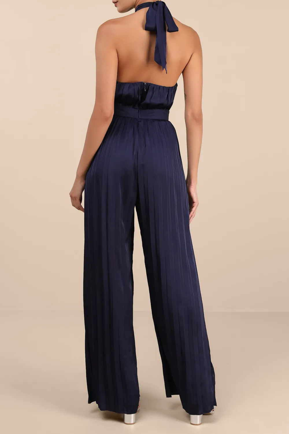 Daily Pleated Halter Jumpsuit