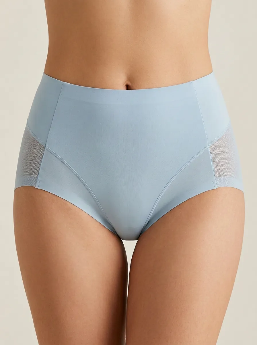 Classic Seamless High-Waisted Mesh Panel Finish Women's Panties