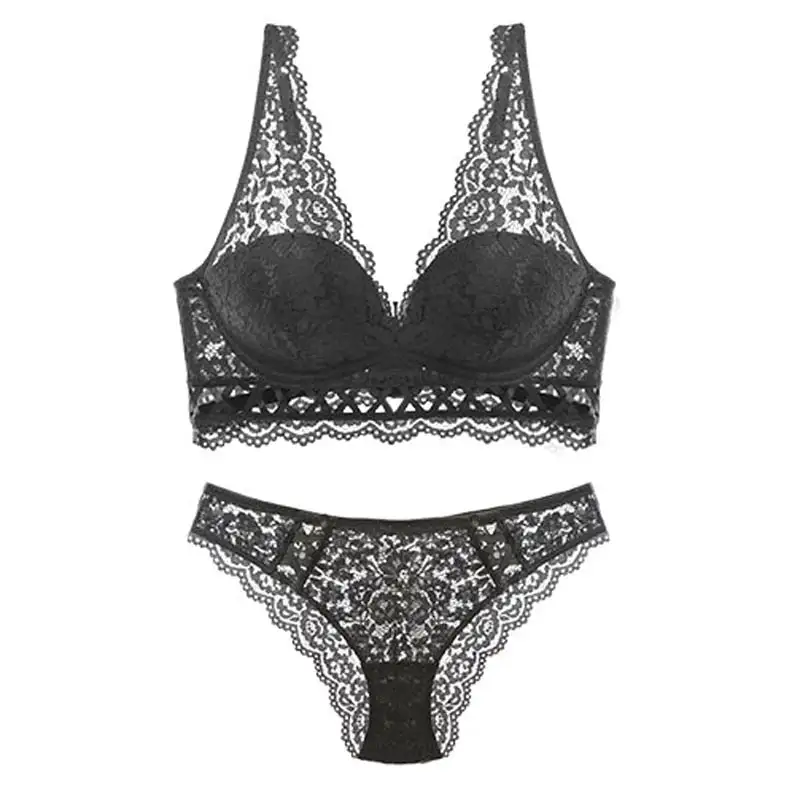 Wide-Strap Lace Lingerie Set