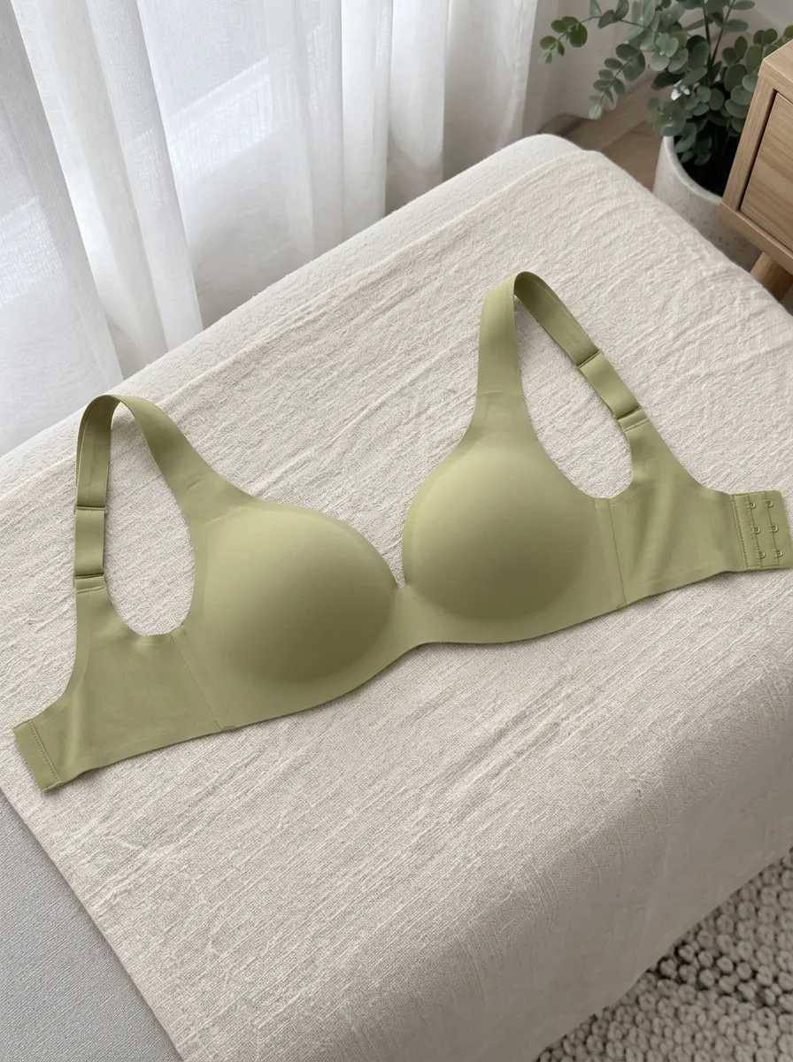 Women's Sage Green Seamless Padded Bra