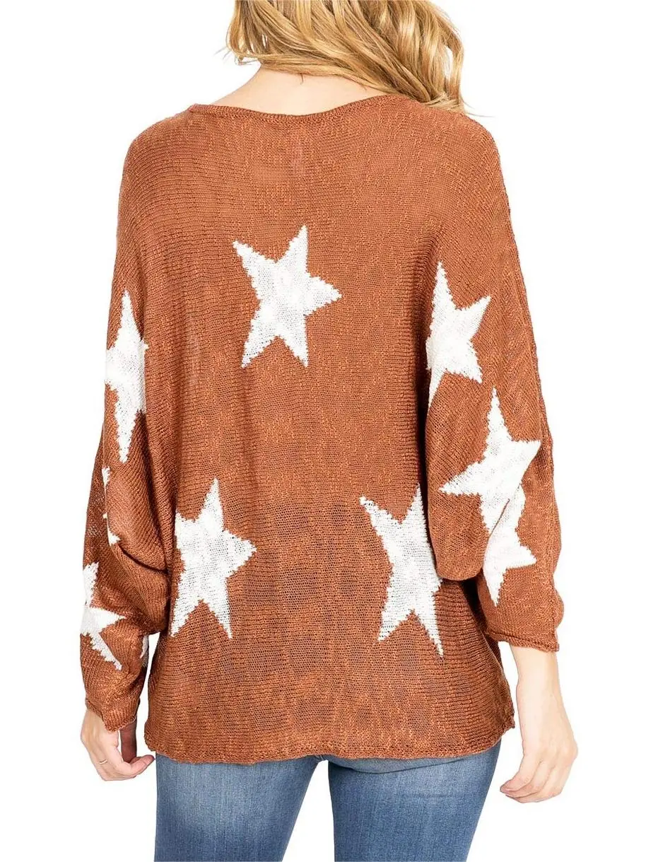 Star Long Sleeve Knit Top