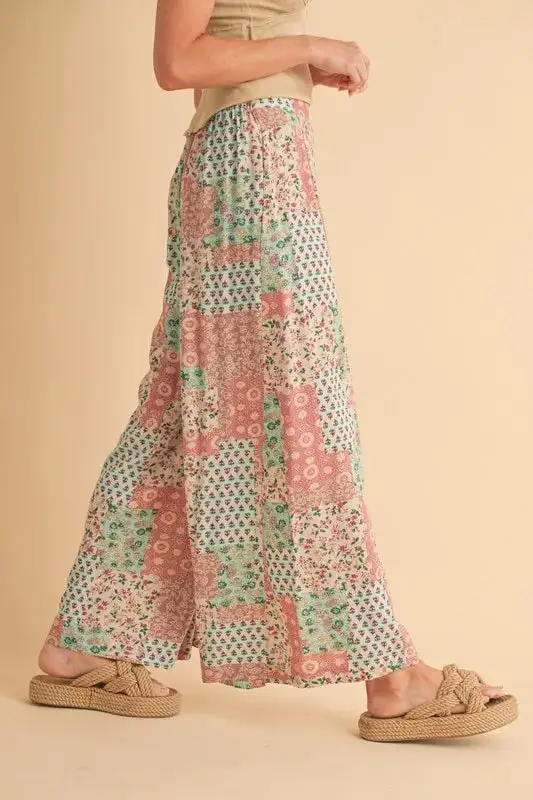 Printed Wide Leg Pants