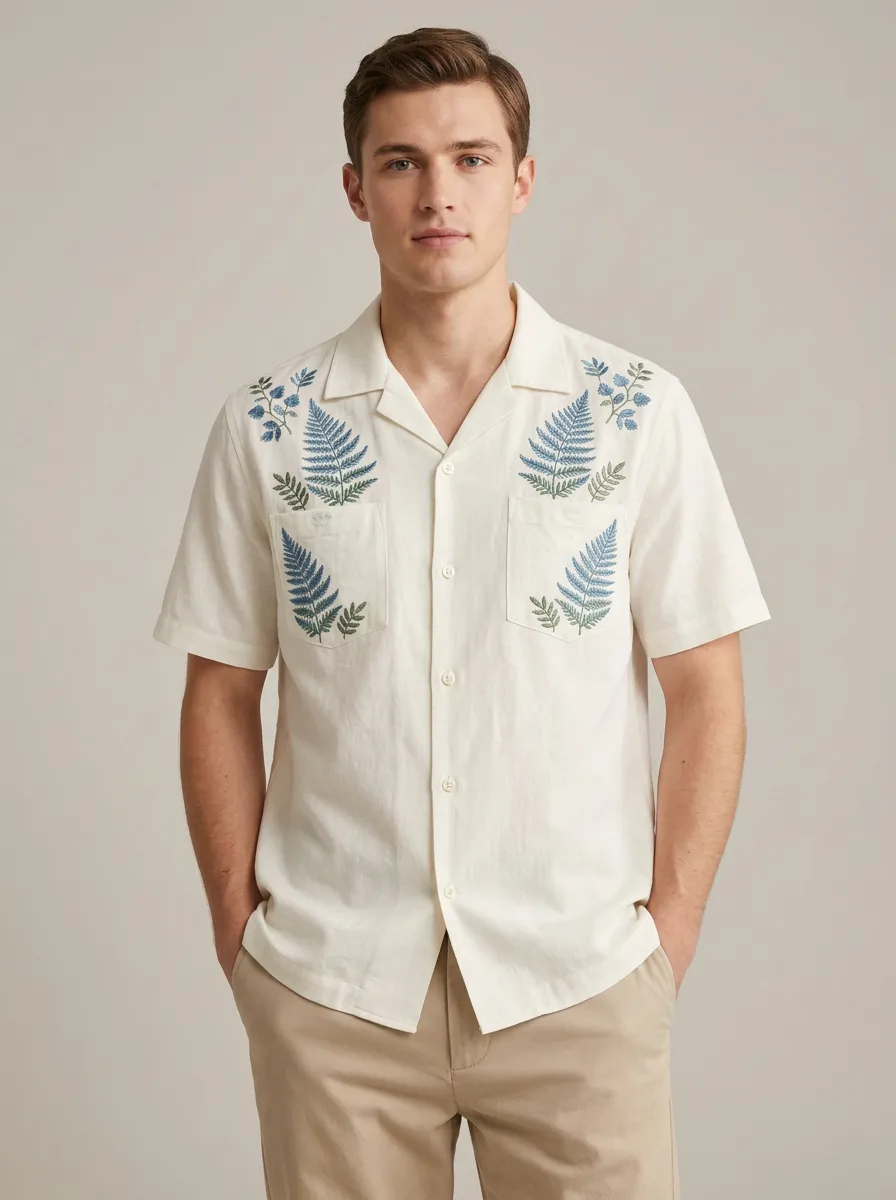 Men's Botanical Fern Printed Refined Shirt