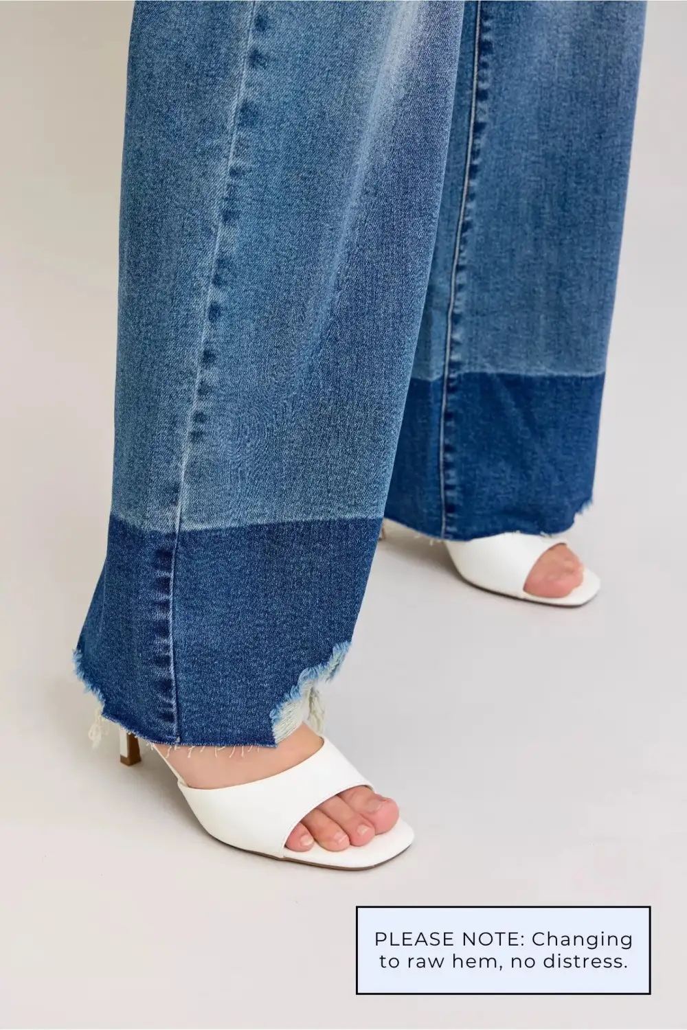 High Rise Raw Hem Straight Leg Jeans