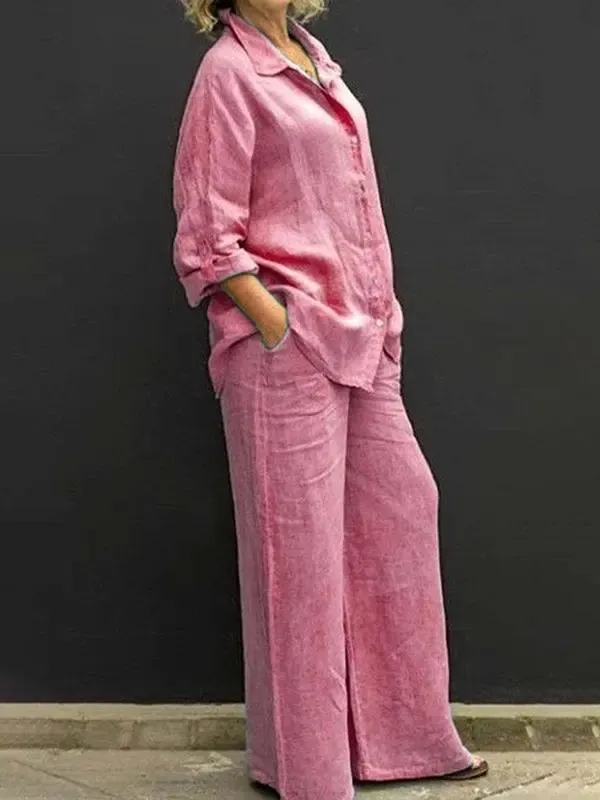 Commuting style shirt top trouser leg pants suit