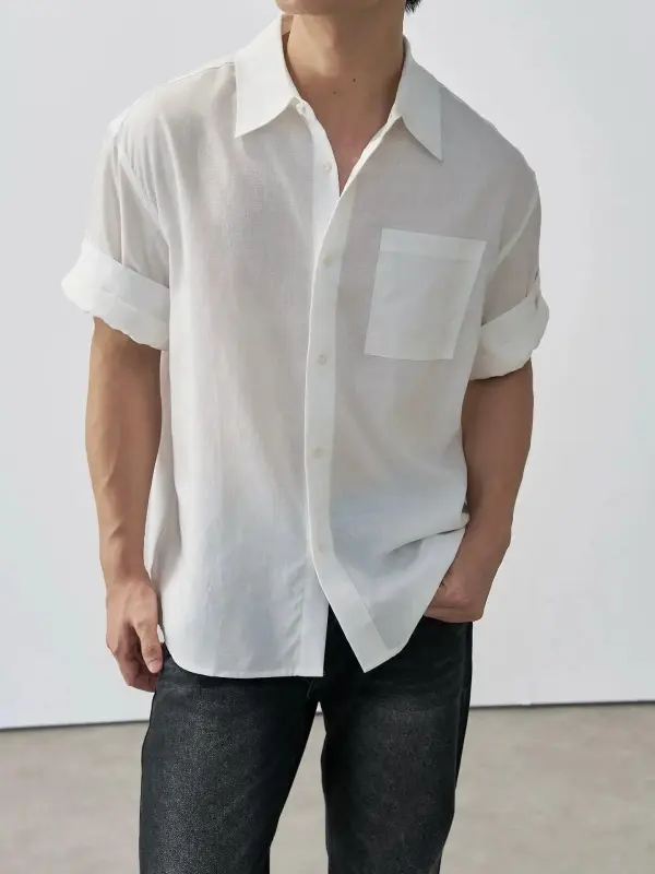 Breathable Lyocell Linen Blend Shirt