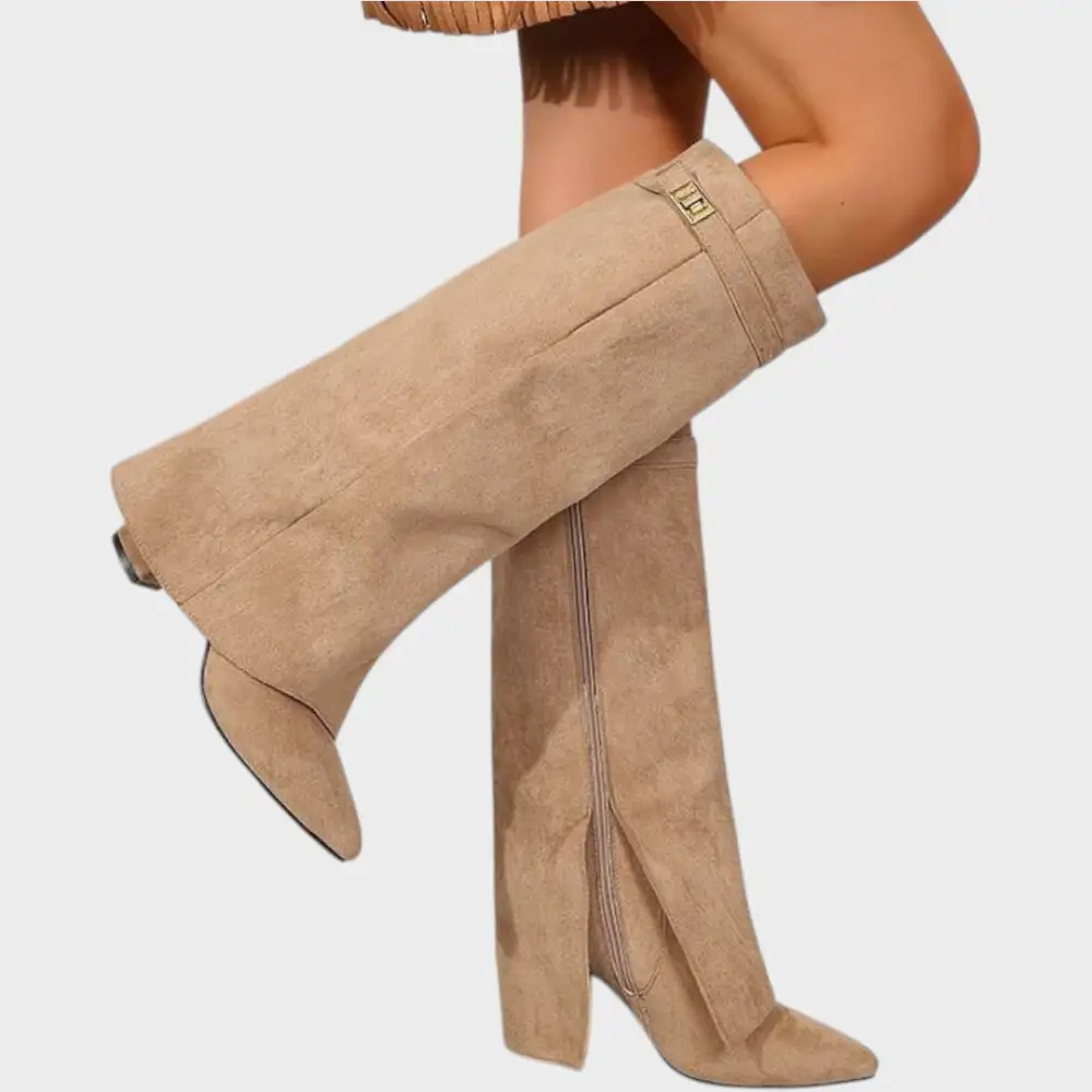 Square Toe Suede Tall Boots
