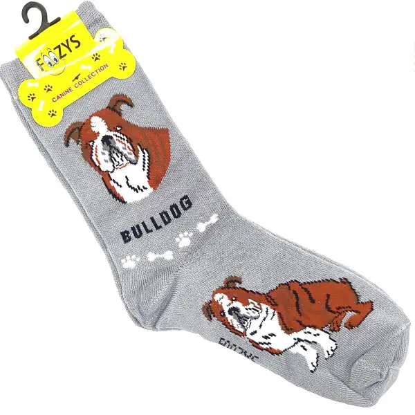 Unisex Bulldog Crew Socks