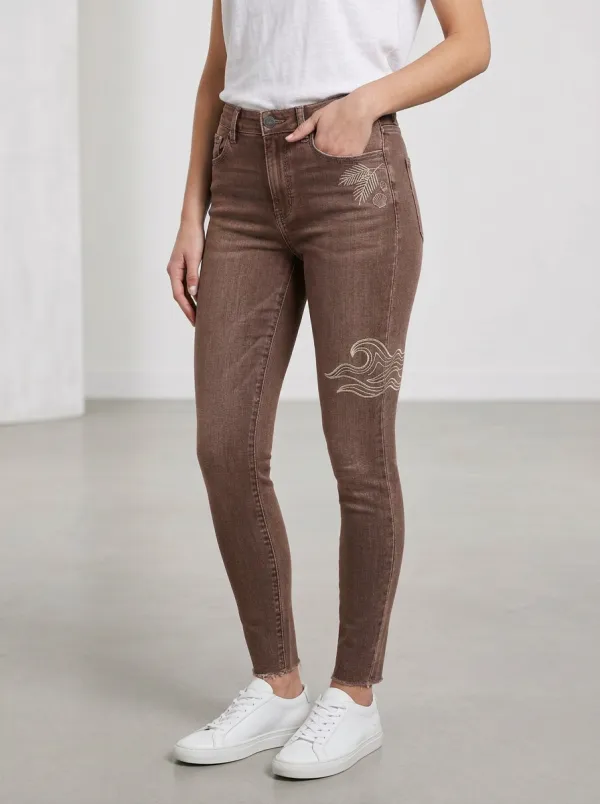 Women's Beach Lover Ocean Wave Shell Printed Slim Jeans