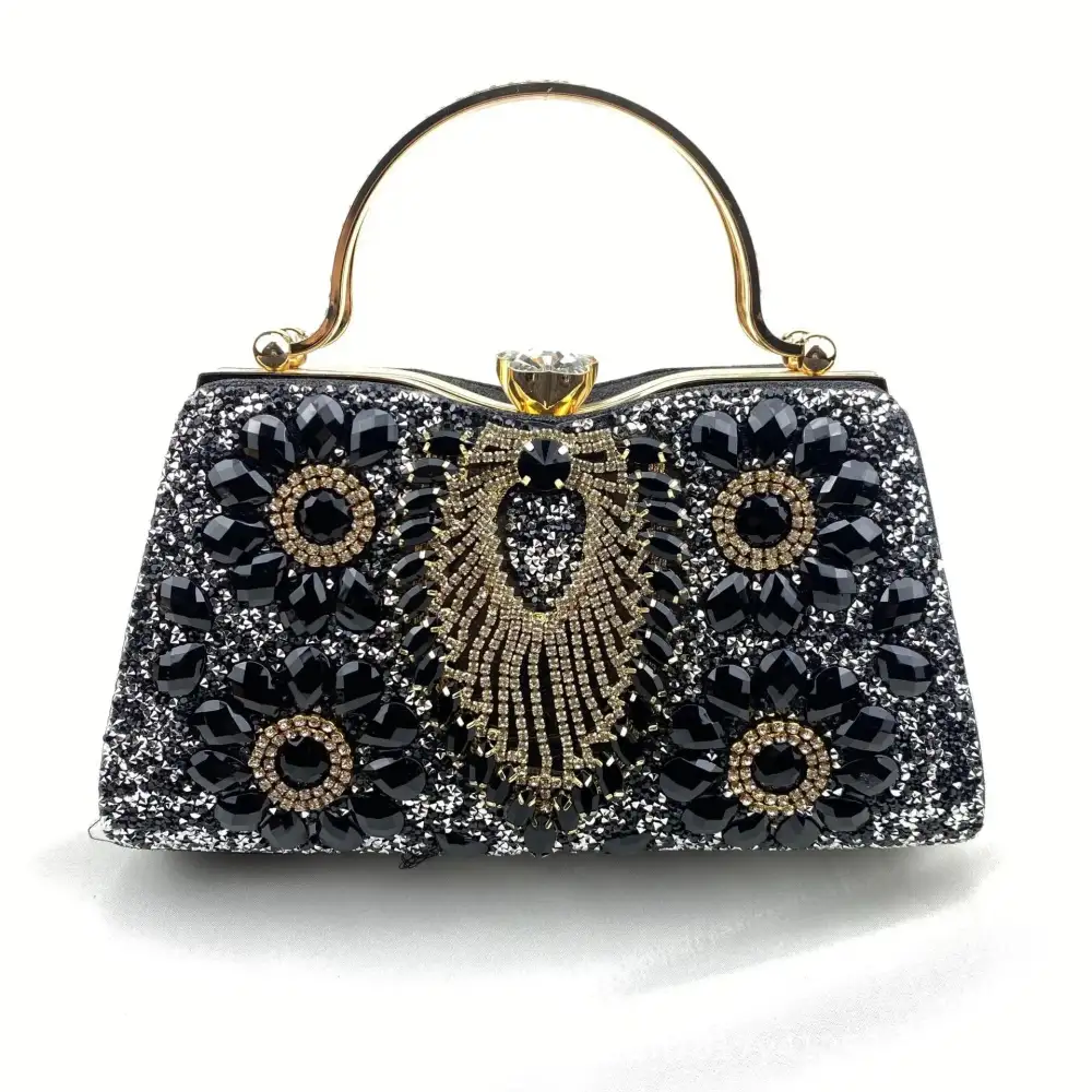 Royal Blue Crystal Evening Statement Clutch
