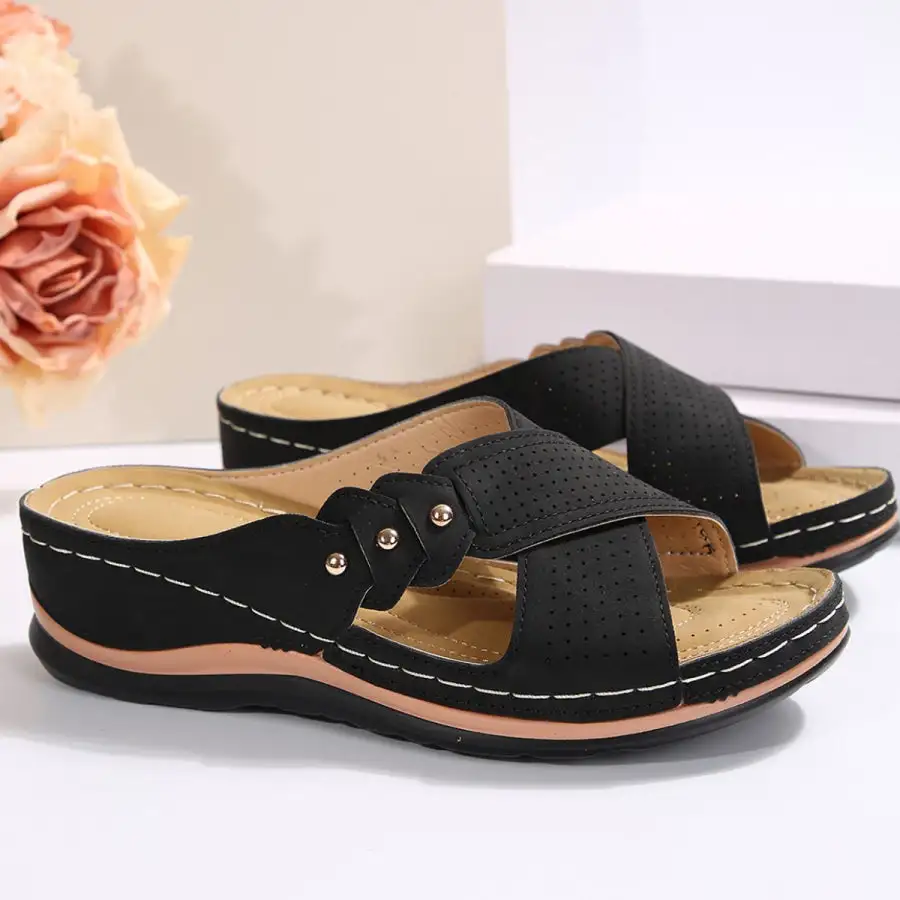 Relaxed Open Toe Platform Sandals